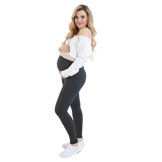 Colanti, Pentru gravide, Cu talie speciala, Certificati Oeko Tex Standard 100, Din bumbac si elastan, Masura S, Gri Inchis