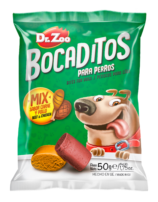 Dr Zoo Bocaditos, recompense caini, Mix Vita & Pui, 50 g