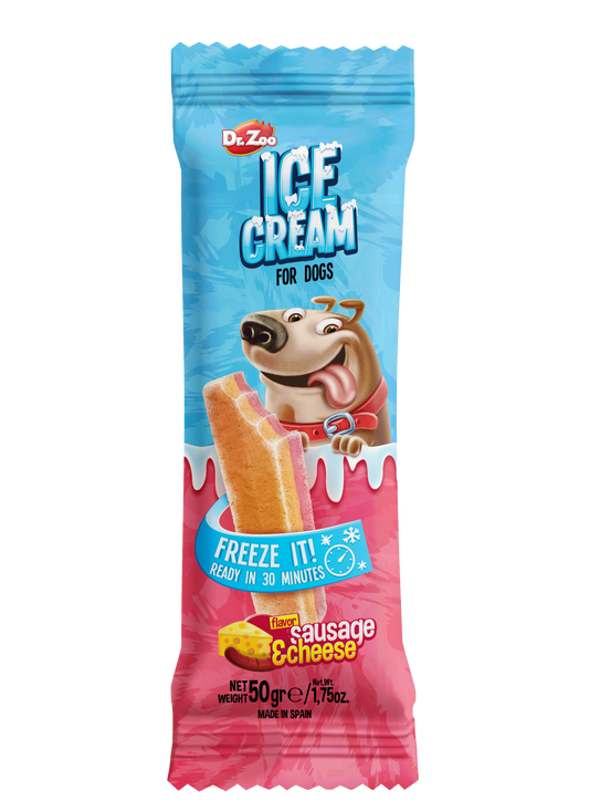Dr Zoo, inghetata pentru caini, Carnati si Branza, 50 g