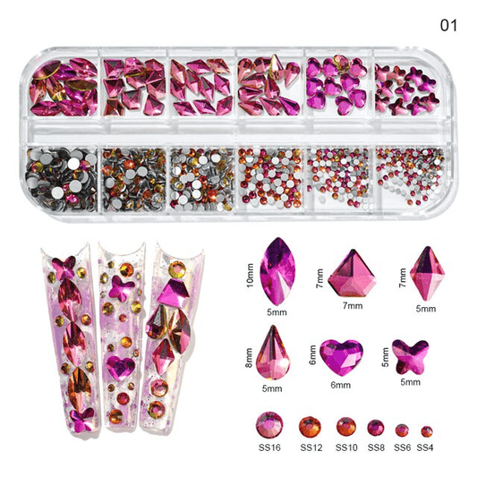 Cristale Decor Unghii Marimi Si Forme Diferite Kk-01 - Kk-01