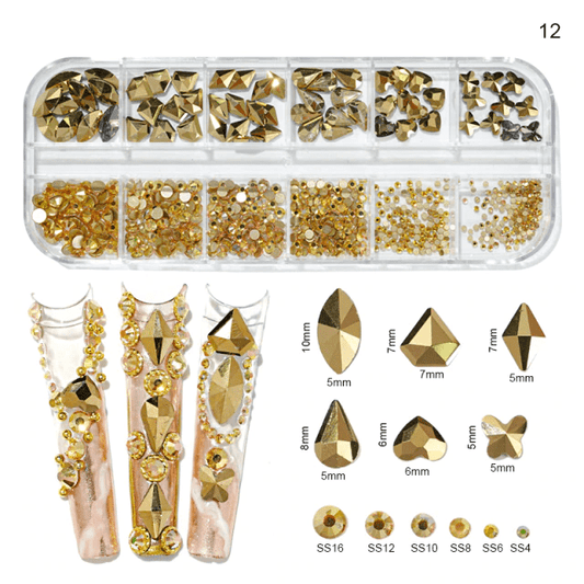 Cristale Decor Unghii Marimi Si Forme Diferite Kk-12 - Kk-12