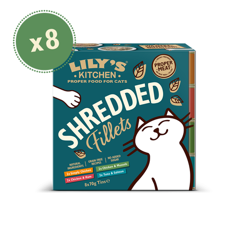 Lily's Kitchen Shredded Fillets Tins Multipack, 8x70 g