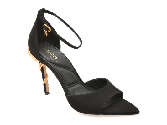 Sandale elegante ALDO negre, MEDEZA 001, din nabuc