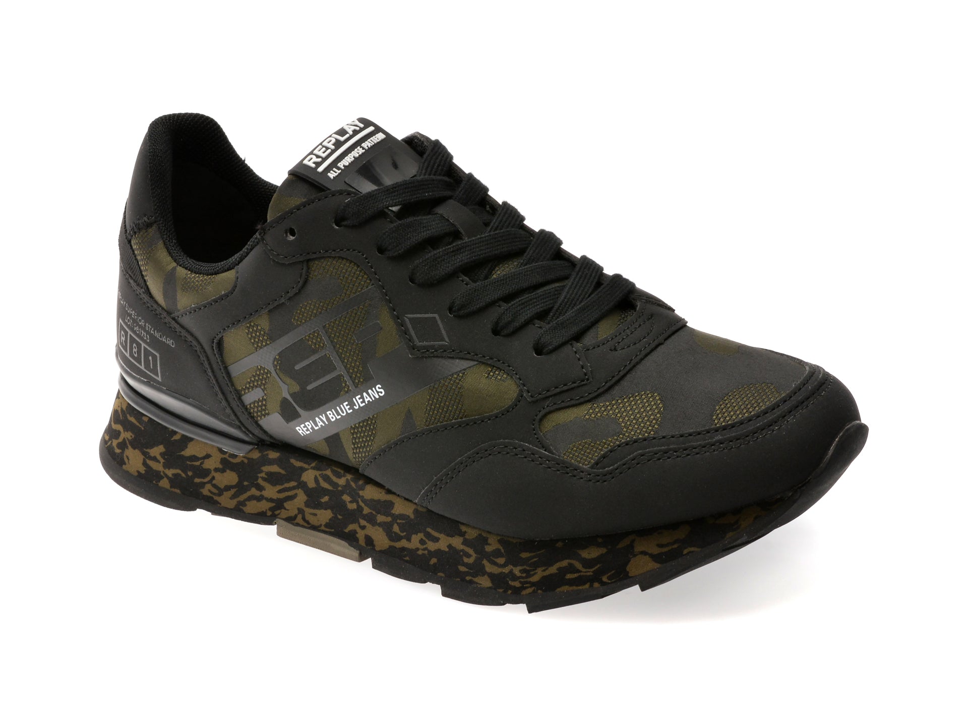 Pantofi sport REPLAY kaki, MS6896T, din material textil