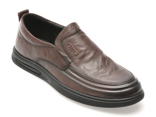 Mocasini OTTER maro, 37310, din piele naturala