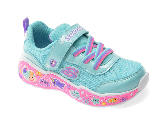 Pantofi sport SKECHERS albastri, PLAY SCENE, din material textil