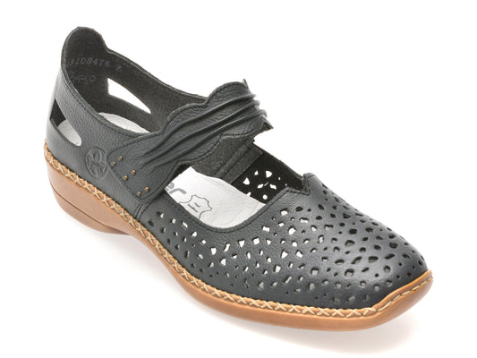 Pantofi RIEKER bleumarin, 41399, din piele naturala