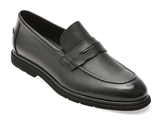 Mocasini eleganti EPICA negri, A320, din piele naturala