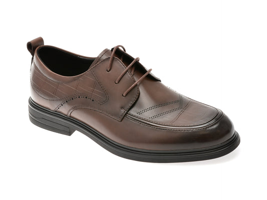 Pantofi OTTER maro, T8008, din piele naturala