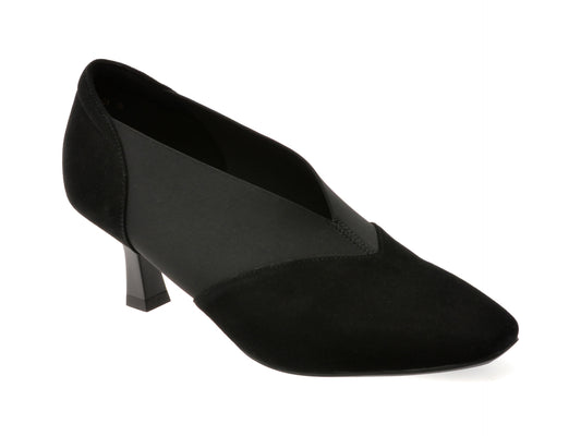 Pantofi eleganti EPICA negri, 3D7535, din piele intoarsa
