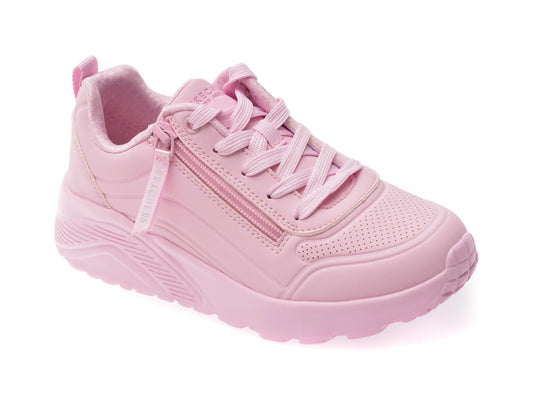 Pantofi sport SKECHERS roz, UNO LITE, din piele ecologica