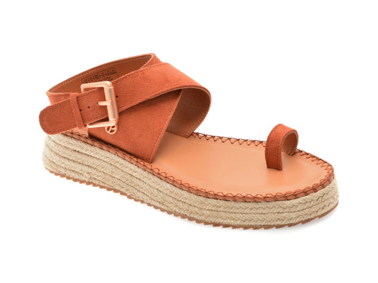 Sandale PEPE JEANS visinii, KATE SOFT, din piele intoarsa