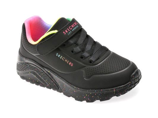 Pantofi sport SKECHERS negri, UNO LITE, din piele ecologica