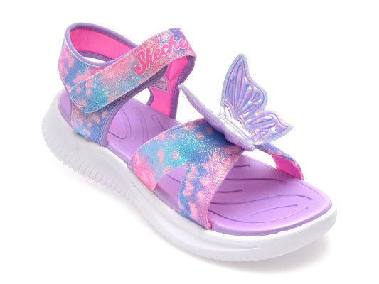 Sandale SKECHERS mov, JUMPSTERS, din piele ecologica