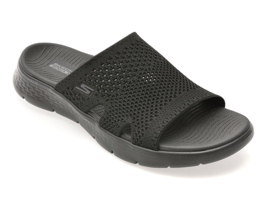 Papuci SKECHERS negri, GO WALK FLEX SANDAL, din material textil