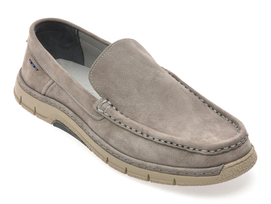 Mocasini GRYXX gri, M25Y16, din nabuc
