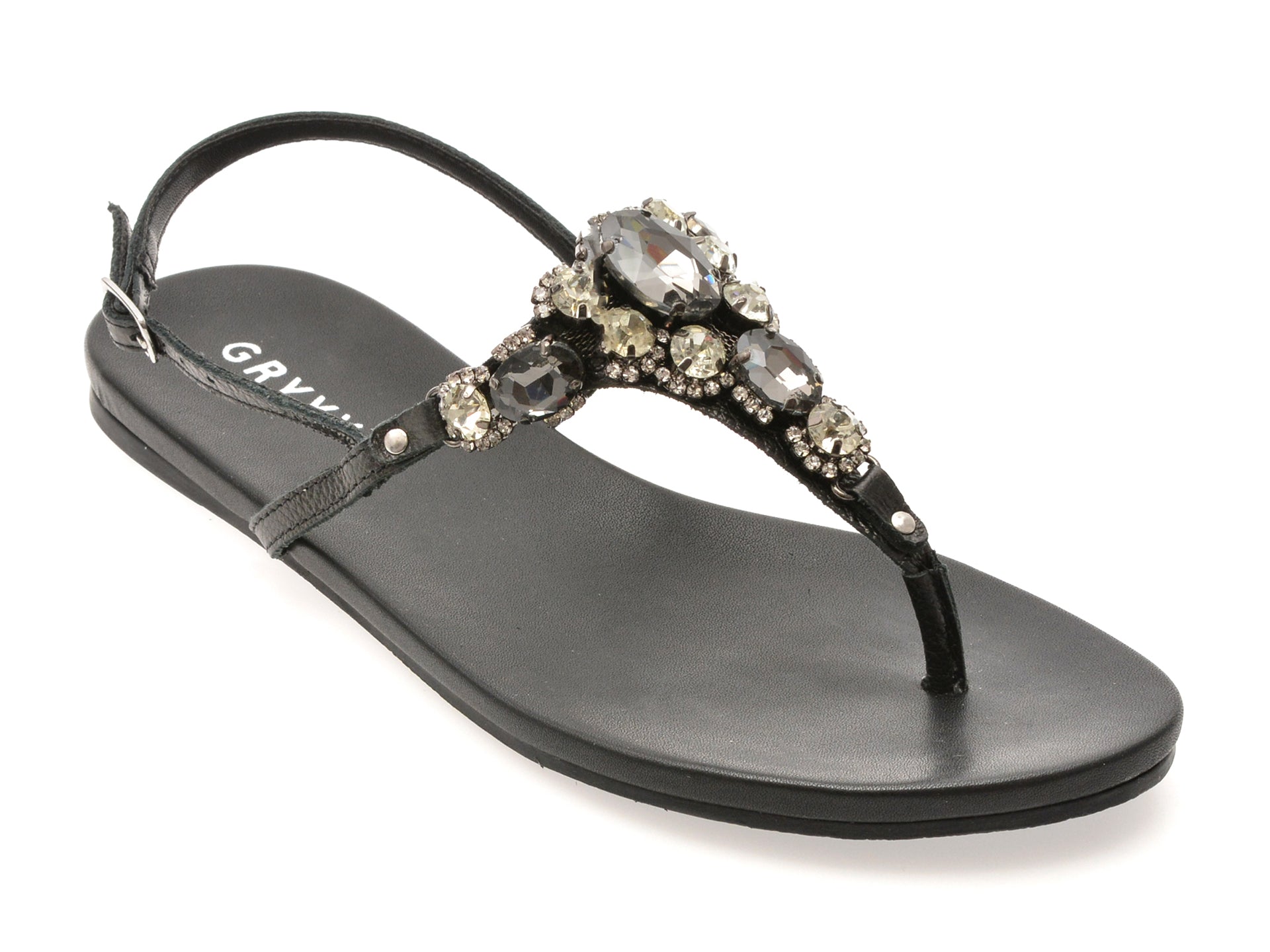 Sandale GRYXX negre, 364105, din piele naturala