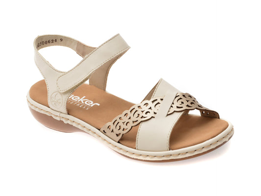 Sandale RIEKER bej, 65987, din piele ecologica