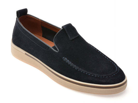 Mocasini GRYXX bleumarin, MU151, din piele intoarsa