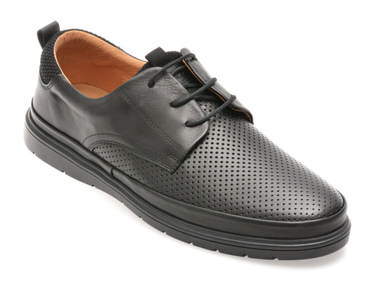 Pantofi OTTER negri, A20B, din piele naturala