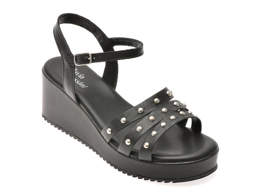 Sandale FLAVIA PASSINI negre, 366129, din piele naturala