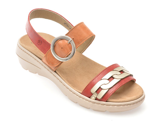 Sandale SUAVE multicolor, KRABI, din piele naturala
