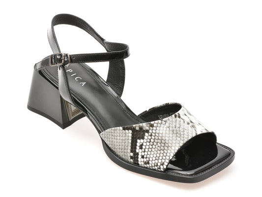 Sandale EPICA negre, LD1000, din piele naturala