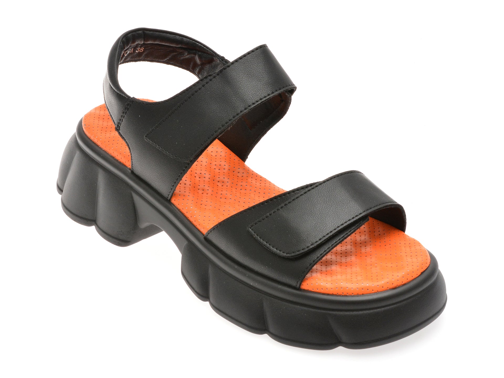 Sandale GRYXX negre, 66387, din piele naturala