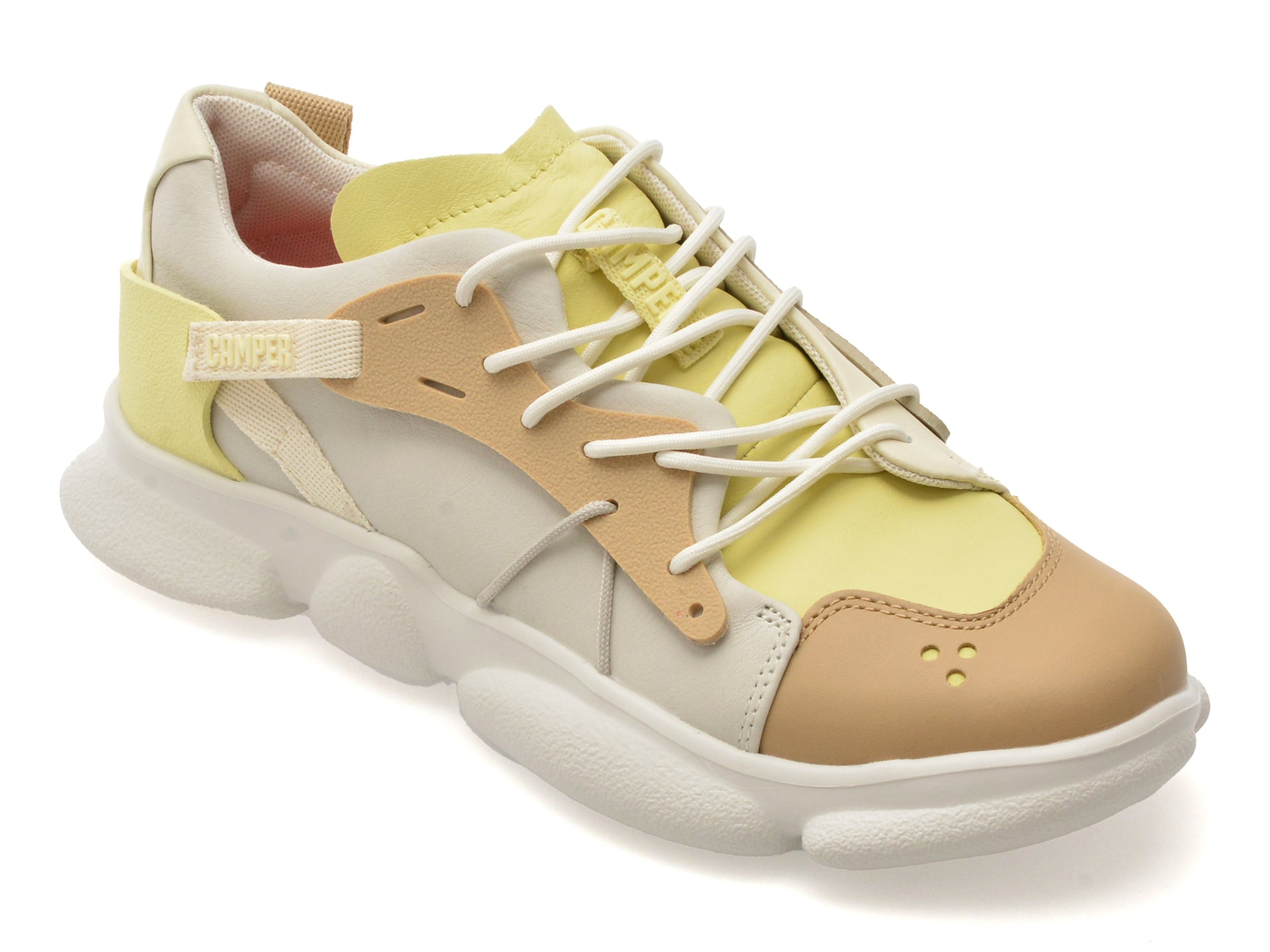 Pantofi sport CAMPER albi, K201439, din piele naturala