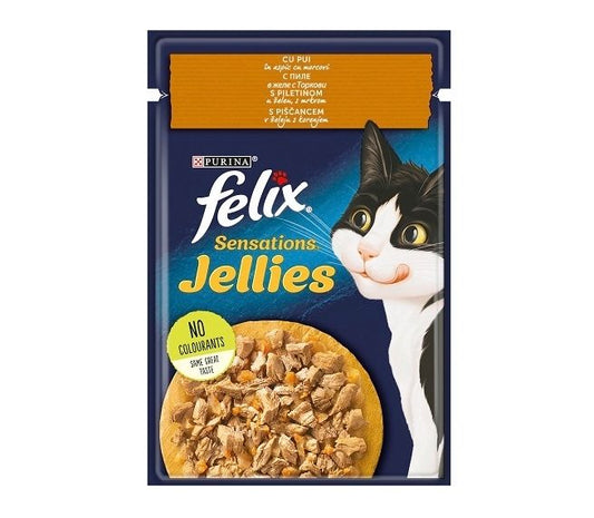 Felix Sensations Pui în Aspic cu Morcov 85g