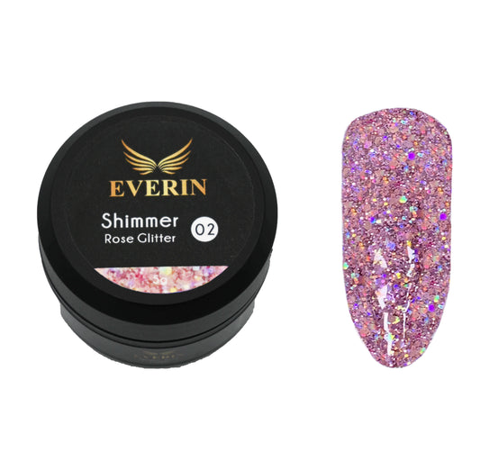 Gel Color Shimmer Rose Glitter Everin 5Ml- 02 - Srg-02