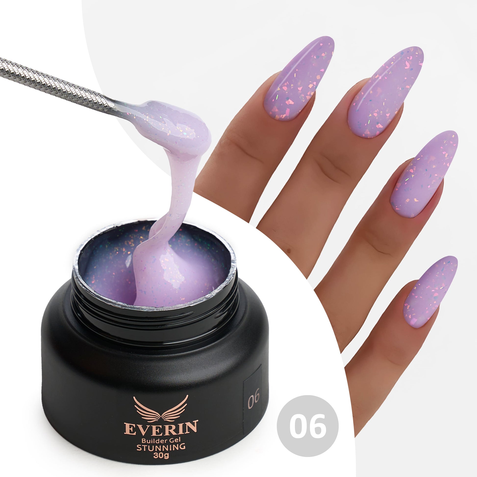 Gel Constructie Everin Stunning Paiete Holographice- 06 - Stn-02 - Everin