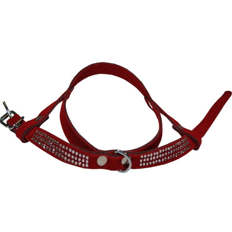 Ham Velur pentru Caini Milan Strasuri 3 Randuri 30 cm