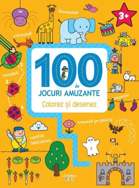 100 de jocuri amuzante. Colorez și desenez - Litera mică