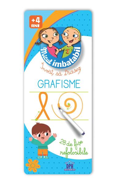 Micul imbatabil. Învăț să trasez grafisme (28 de fișe refolosibile + pix) - Didactica Publishing House