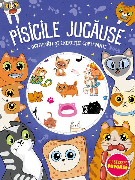 Pisicile jucăuşe - stickere pufoase - Kreativ