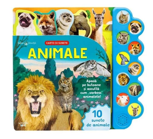 Bebe învață. Animale. Carte cu sunete - Board book - Litera mică