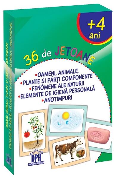 36 de jetoane - Oameni, animale, plante și părți componente, fenomene ale naturii, elemente de igienă personală, anotimpuri - Didactica Publishing House