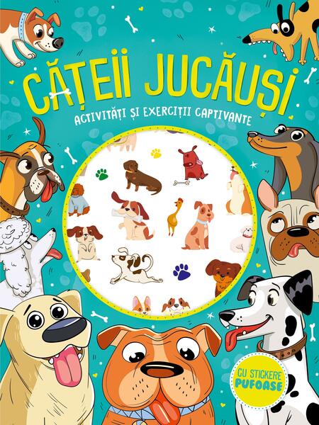 Cățeii jucăuși - stickere pufoase - Kreativ