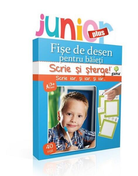 Fişe de desen pentru băieţi. Scrie și șterge! Junior plus (3-5 ani) - Gama