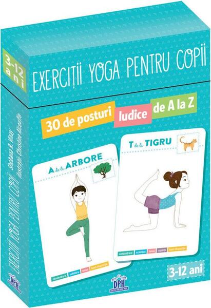 Exerciții Yoga pentru copii. 30 de posturi ludice de A la Z (jetoane) - Shobana R. Vinay - Didactica Publishing House