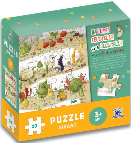 În lumea fructelor și a legumelor cu micul cățel de usturoi. Puzzle gigant - Lavinia Trifan - Didactica Publishing House