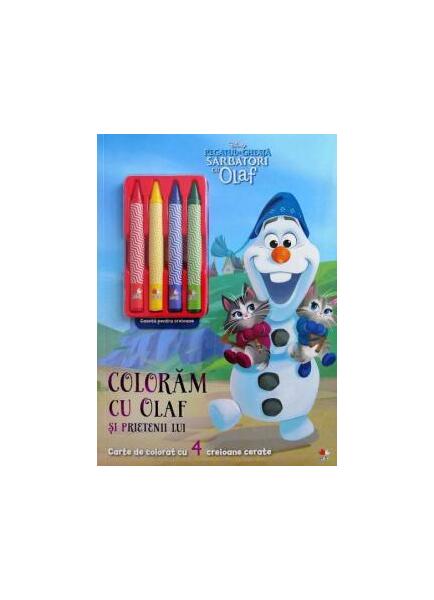 Disney. Regatul de gheață. Sărbători cu Olaf. Colorăm cu Olaf și prietenii lui. Conține 4 creioane cerate - Disney - Litera mică