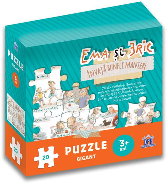 Ema și Eric învață bunele maniere. Puzzle gigant - Hardcover - Ioana Chicet-Macoveiciuc - Didactica Publishing House