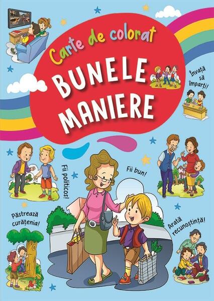 Bunele maniere 1. Carte de colorat (bleu) - Flamingo