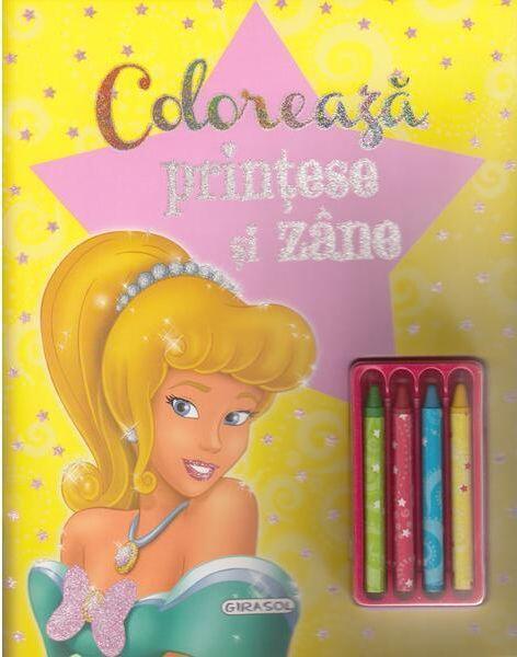 Colorează prințese și zâne (+4 creioane) - Girasol