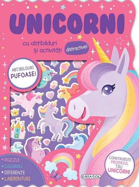 Abțibilduri pufoase - Unicorni - Girasol