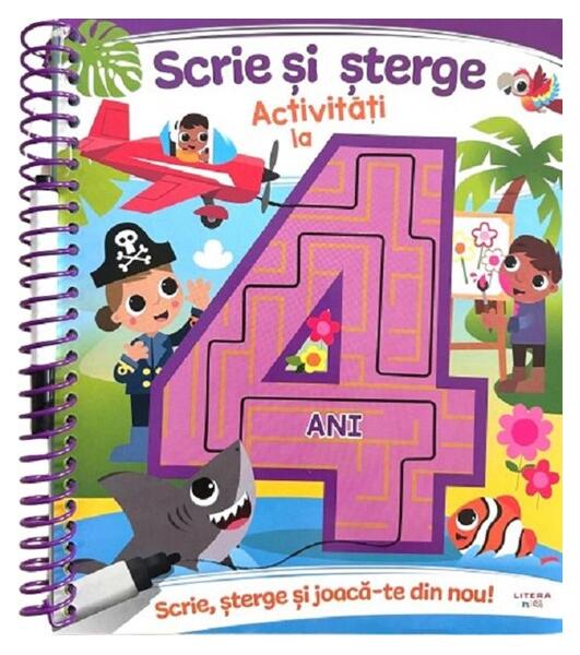 Scrie si sterge. Activitati la 4 ani - Hardcover - *** - Litera mica