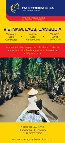 Hartă rutieră Vietnam, Laos, Cambodia - Cartographia Studium