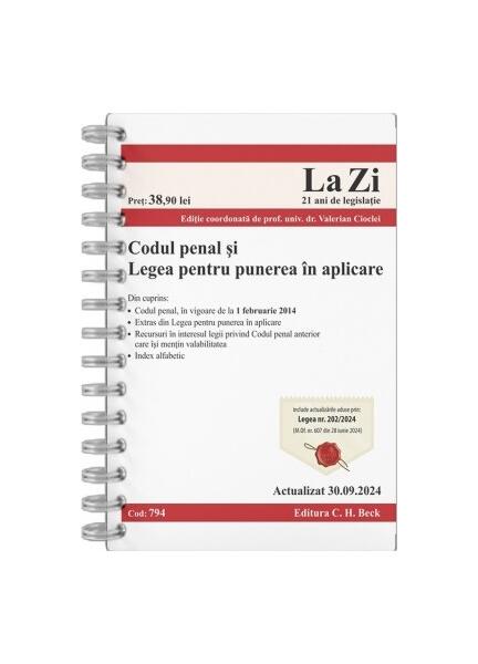 Codul penal și Legea pentru punerea în aplicare - Valerian Cioclei - C.H. Beck